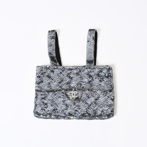 CHANEL シャネル スパンコール ハンドバッグ 5番台 ココマーク ラインストーン シルバー クリア シルバー金具 美品 中古 4b013564