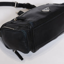 Load image into Gallery viewer, PRADA プラダ 三角ロゴ ショルダーバッグ BT3307 ブラック レザー シルバー金具 美品 中古 4b013429