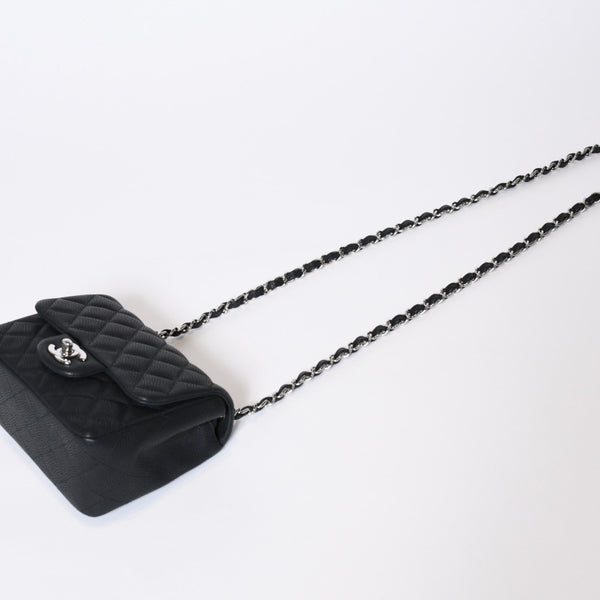 極美品 CHANEL シャネル ミニマトラッセ17 チェーンショルダーバッグ 7番台 ココマーク キャビアスキン ブラック 中古 4b013021