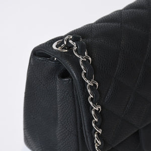 極美品 CHANEL シャネル ミニマトラッセ17 チェーンショルダーバッグ 7番台 ココマーク キャビアスキン ブラック 中古 4b013021