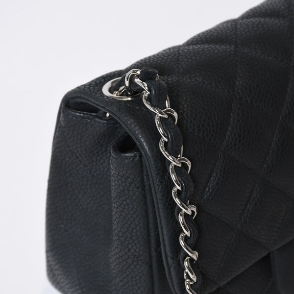 極美品 CHANEL シャネル ミニマトラッセ17 チェーンショルダーバッグ 7番台 ココマーク キャビアスキン ブラック 中古 4b013021