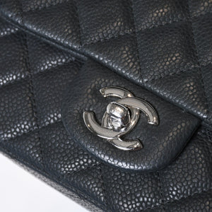 極美品 CHANEL シャネル ミニマトラッセ17 チェーンショルダーバッグ 7番台 ココマーク キャビアスキン ブラック 中古 4b013021