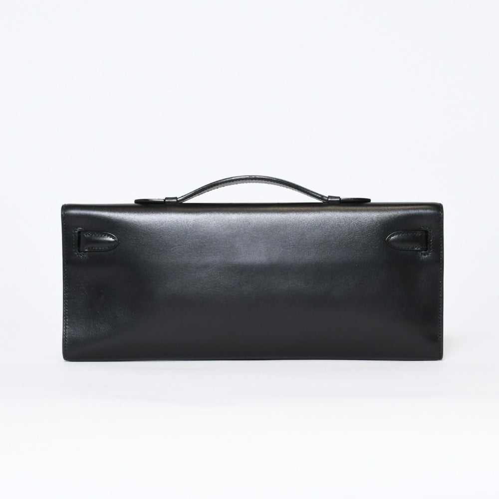 極美品 HERMES エルメス KELLY CUT ケリーカット ハンドバッグ ヴォースイフト ブラック シルバー金具 □L刻印 中古 4b013533