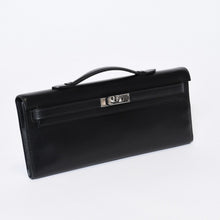 Load image into Gallery viewer, 極美品 HERMES エルメス KELLY CUT ケリーカット ハンドバッグ ヴォースイフト ブラック シルバー金具 □L刻印 中古 4b013533