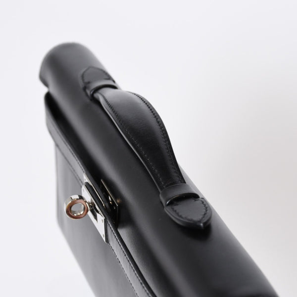 極美品 HERMES エルメス KELLY CUT ケリーカット ハンドバッグ ヴォースイフト ブラック シルバー金具 □L刻印 中古 4b013533