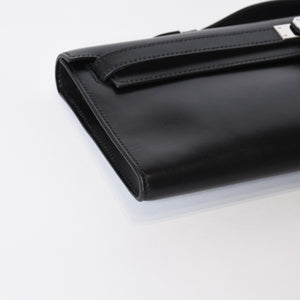 極美品 HERMES エルメス KELLY CUT ケリーカット ハンドバッグ ヴォースイフト ブラック シルバー金具 □L刻印 中古 4b013533