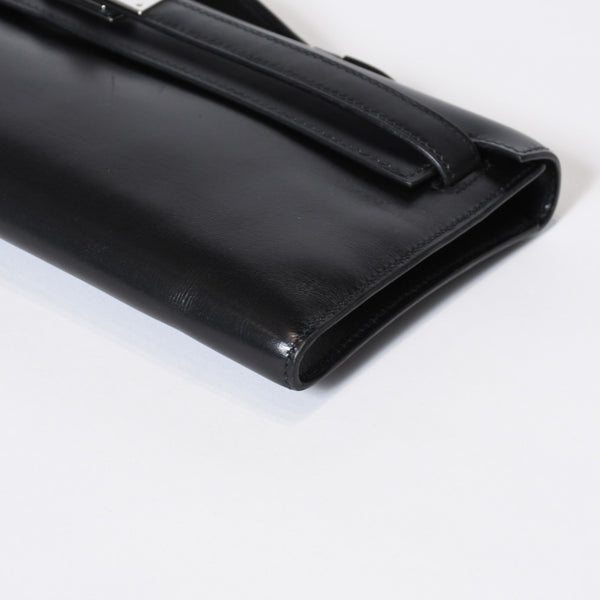極美品 HERMES エルメス KELLY CUT ケリーカット ハンドバッグ ヴォースイフト ブラック シルバー金具 □L刻印 中古 4b013533