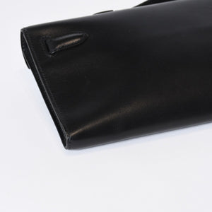 極美品 HERMES エルメス KELLY CUT ケリーカット ハンドバッグ ヴォースイフト ブラック シルバー金具 □L刻印 中古 4b013533