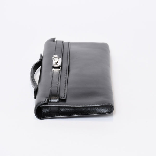 極美品 HERMES エルメス KELLY CUT ケリーカット ハンドバッグ ヴォースイフト ブラック シルバー金具 □L刻印 中古 4b013533