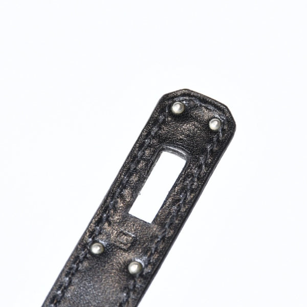 極美品 HERMES エルメス KELLY CUT ケリーカット ハンドバッグ ヴォースイフト ブラック シルバー金具 □L刻印 中古 4b013533