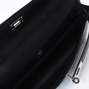 極美品 HERMES エルメス KELLY CUT ケリーカット ハンドバッグ ヴォースイフト ブラック シルバー金具 □L刻印 中古 4b013533