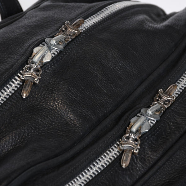 CHROME HEARTS クロムハーツ DIAPER BAG ダイパーバッグ マザーズバッグ ダガー クロスボール レザー シルバー925 美品 中古 4b-013118