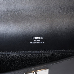 極美品 HERMES エルメス KELLY CUT ケリーカット ハンドバッグ ヴォースイフト ブラック シルバー金具 □L刻印 中古 4b013533