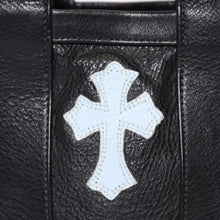 Load image into Gallery viewer, CHROME HEARTS クロムハーツ ミニハンドバッグ CHクロスパッチ 1パッチ カーフレザー ブラック ブルー 美品 中古 4b013116