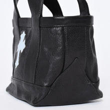 Load image into Gallery viewer, CHROME HEARTS クロムハーツ ミニハンドバッグ CHクロスパッチ 1パッチ カーフレザー ブラック ブルー 美品 中古 4b013116
