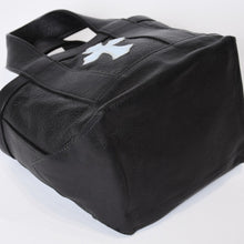 Load image into Gallery viewer, CHROME HEARTS クロムハーツ ミニハンドバッグ CHクロスパッチ 1パッチ カーフレザー ブラック ブルー 美品 中古 4b013116