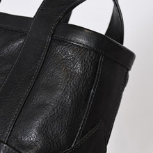 Load image into Gallery viewer, CHROME HEARTS クロムハーツ ミニハンドバッグ CHクロスパッチ 1パッチ カーフレザー ブラック ブルー 美品 中古 4b013116