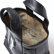 Load image into Gallery viewer, CHROME HEARTS クロムハーツ ミニハンドバッグ CHクロスパッチ 1パッチ カーフレザー ブラック ブルー 美品 中古 4b013116