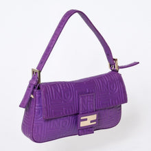 Load image into Gallery viewer, FENDI フェンディ マンマバケット ワンショルダーバッグ 26424 パープル レザー シルバー金具 良品 中古 4b013559