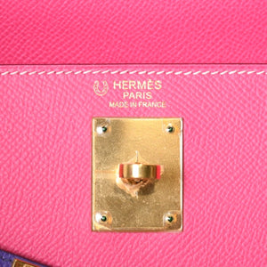 極美品 HERMES エルメス SPO パーソナル ケリー28 外縫い □R刻印 ハンドバッグ ヴォーエプソン ローズパープル アネモネ ゴールド金具 中古 4b013471