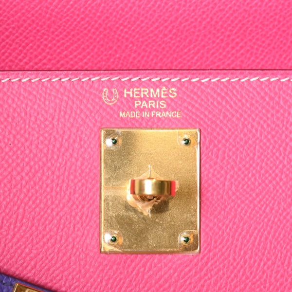 極美品 HERMES エルメス SPO パーソナル ケリー28 外縫い □R刻印 ハンドバッグ ヴォーエプソン ローズパープル アネモネ ゴールド金具 中古 4b013471