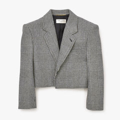 極美品 SAINT LAURENT イヴサンローラン マルチカラー 千鳥柄 ホワイト ブラック サイズ34 中古 4b013328