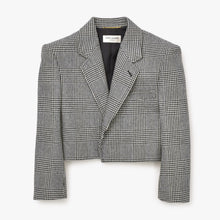 Load image into Gallery viewer, 極美品 SAINT LAURENT イヴサンローラン マルチカラー 千鳥柄 ホワイト ブラック サイズ34 中古 4b013328