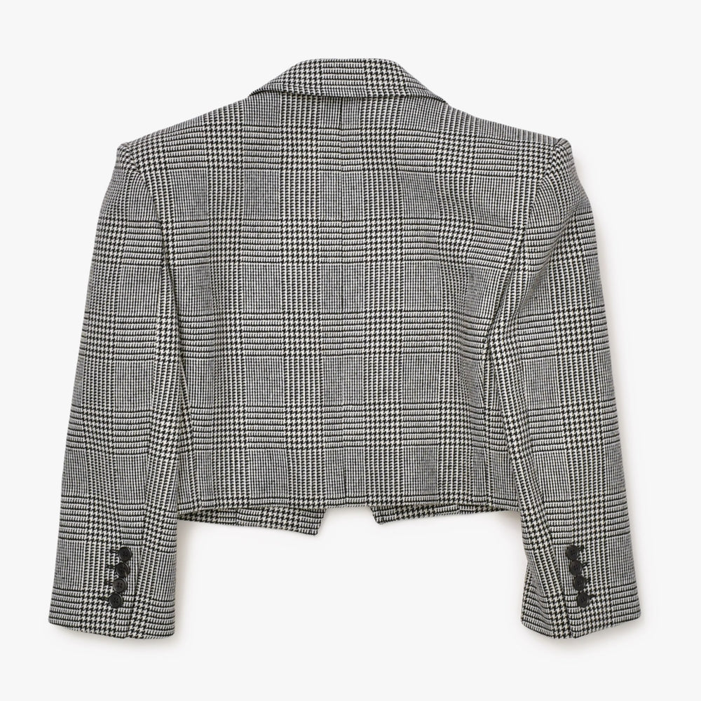 極美品 SAINT LAURENT イヴサンローラン マルチカラー 千鳥柄 ホワイト ブラック サイズ34 中古 4b013328