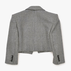 極美品 SAINT LAURENT イヴサンローラン マルチカラー 千鳥柄 ホワイト ブラック サイズ34 中古 4b013328