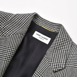 極美品 SAINT LAURENT イヴサンローラン マルチカラー 千鳥柄 ホワイト ブラック サイズ34 中古 4b013328