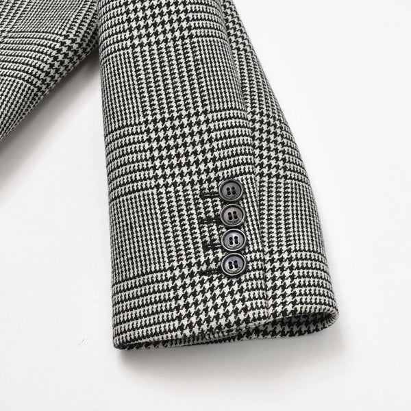 極美品 SAINT LAURENT イヴサンローラン マルチカラー 千鳥柄 ホワイト ブラック サイズ34 中古 4b013328