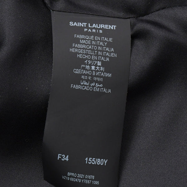 極美品 SAINT LAURENT イヴサンローラン マルチカラー 千鳥柄 ホワイト ブラック サイズ34 中古 4b013328