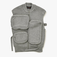 新品同様 LOUIS VUITTON ルイヴィトン × VIRGIL ABLOH ヴァージル アブロー 19SS ベスト RM192 OYW HHN71W サイズS シルバー 中古 4b013356
