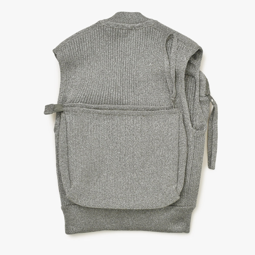 新品同様 LOUIS VUITTON ルイヴィトン × VIRGIL ABLOH ヴァージル アブロー 19SS ベスト RM192 OYW HHN71W サイズS シルバー 中古 4b013356