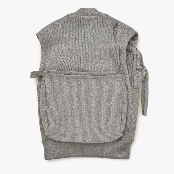 新品同様 LOUIS VUITTON ルイヴィトン × VIRGIL ABLOH ヴァージル アブロー 19SS ベスト RM192 OYW HHN71W サイズS シルバー 中古 4b013356