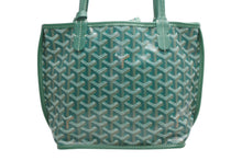 Load image into Gallery viewer, 極美品 GOYARD ゴヤール ハンドバッグ アンジュ ミニポーチ付き リバーシブル グリーン ヘリンボーン柄 PVC レザー 中古 4b013077