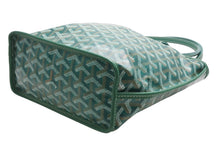 Load image into Gallery viewer, 極美品 GOYARD ゴヤール ハンドバッグ アンジュ ミニポーチ付き リバーシブル グリーン ヘリンボーン柄 PVC レザー 中古 4b013077