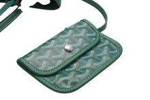 Load image into Gallery viewer, 極美品 GOYARD ゴヤール ハンドバッグ アンジュ ミニポーチ付き リバーシブル グリーン ヘリンボーン柄 PVC レザー 中古 4b013077