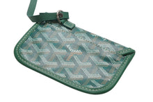 Load image into Gallery viewer, 極美品 GOYARD ゴヤール ハンドバッグ アンジュ ミニポーチ付き リバーシブル グリーン ヘリンボーン柄 PVC レザー 中古 4b013077
