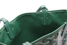 Load image into Gallery viewer, 極美品 GOYARD ゴヤール ハンドバッグ アンジュ ミニポーチ付き リバーシブル グリーン ヘリンボーン柄 PVC レザー 中古 4b013077
