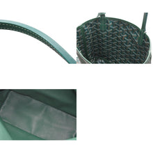 Load image into Gallery viewer, 極美品 GOYARD ゴヤール ハンドバッグ アンジュ ミニポーチ付き リバーシブル グリーン ヘリンボーン柄 PVC レザー 中古 4b013077