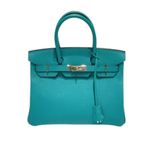 Load image into Gallery viewer, 極美品 HERMES エルメス バーキン30 ハンドバッグ エプソン ブルーパオン シルバー金具 X刻印 中古 4b013470