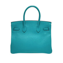 Load image into Gallery viewer, 極美品 HERMES エルメス バーキン30 ハンドバッグ エプソン ブルーパオン シルバー金具 X刻印 中古 4b013470
