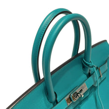 Load image into Gallery viewer, 極美品 HERMES エルメス バーキン30 ハンドバッグ エプソン ブルーパオン シルバー金具 X刻印 中古 4b013470