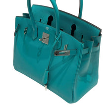 Load image into Gallery viewer, 極美品 HERMES エルメス バーキン30 ハンドバッグ エプソン ブルーパオン シルバー金具 X刻印 中古 4b013470