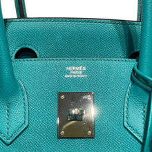 Load image into Gallery viewer, 極美品 HERMES エルメス バーキン30 ハンドバッグ エプソン ブルーパオン シルバー金具 X刻印 中古 4b013470