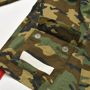 OFF-WHITE オフホワイト カモマルパッチアローフィールド ジャケット OMEL001C99FAB0015601 レッド カモ柄 サイズS 美品 中古 4b013504