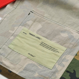 OFF-WHITE オフホワイト カモマルパッチアローフィールド ジャケット OMEL001C99FAB0015601 レッド カモ柄 サイズS 美品 中古 4b013504