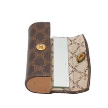 Load image into Gallery viewer, CELINE セリーヌ マカダム リップケース ブラウン レザー キャンバス ゴールド金具 美品 中古 4b013207