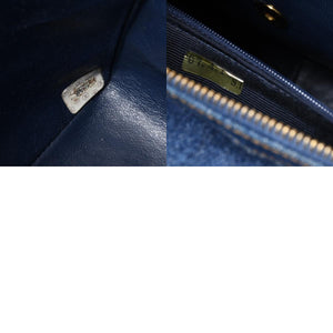 CHANEL シャネル マトラッセ デニムリュック バックパック ココマーク ステッチ キルティング ブルー ゴールド金具 美品 中古 4b013570